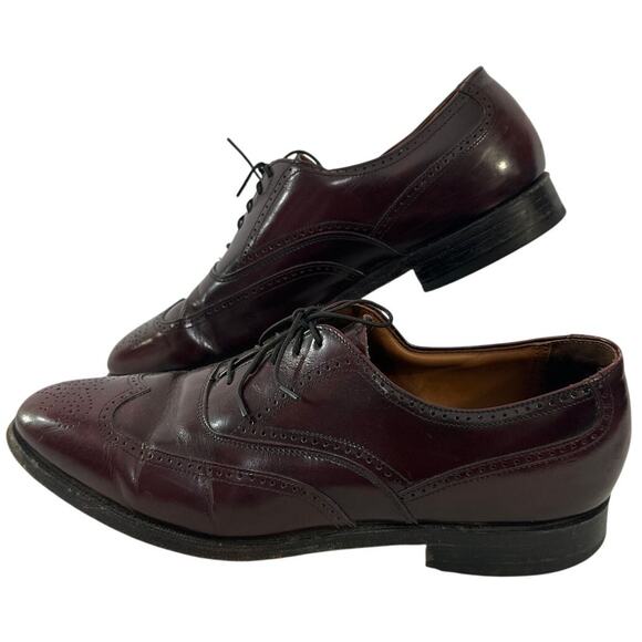 Bostonian Men's Windsor Wingtip Oxford 26238 Shoes in Cherry Brown Size 9.5D - Picture 1 of 7